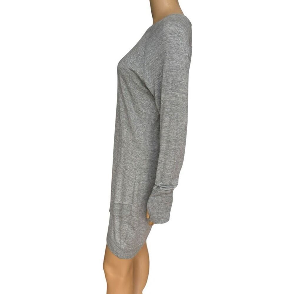 Athleta Sweatshirt Dress Criss Cross Hem Heather Gray Long Sleeve Knit Casual S - Picture 4 of 10